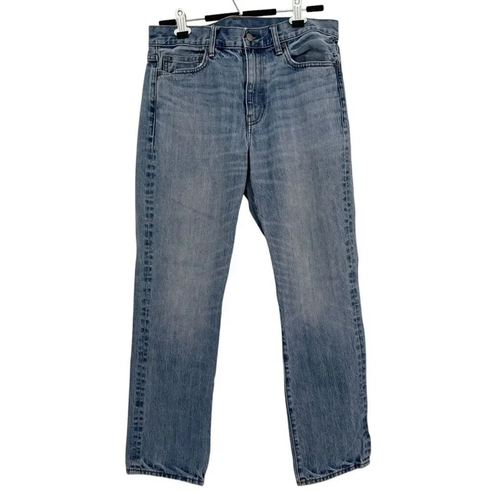J. Crew Men's 32x30 Straight Fit Blue Light Wash Jeans Style 770